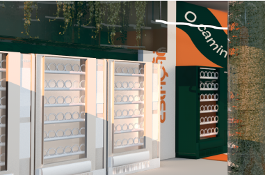 Rede de vending com máquinas de vending instaladas em diferentes espaços